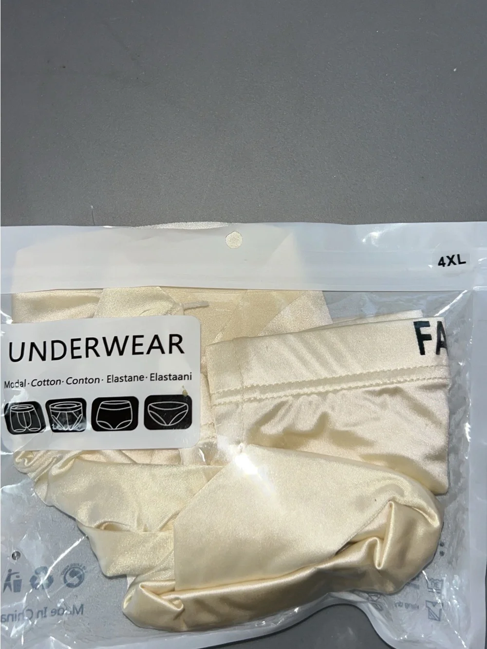 Men's Cream Ice Silk Boxer Briefs